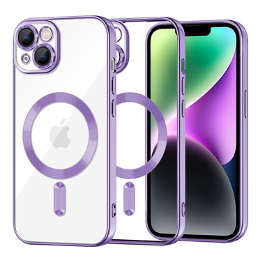 Maskica Techsuit "Luxury Crystal MagSafe" za iPhone 14 - light purple