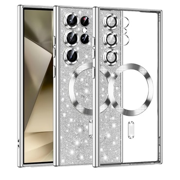 TPU gel maskica Techsuit "Luxury Glitter MagSafe" za Samsung Galaxy S24 Ultra - silver