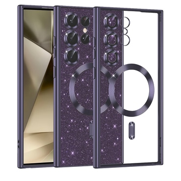 TPU gel maskica Techsuit "Luxury Glitter MagSafe" za Samsung Galaxy S24 Ultra - deep purple