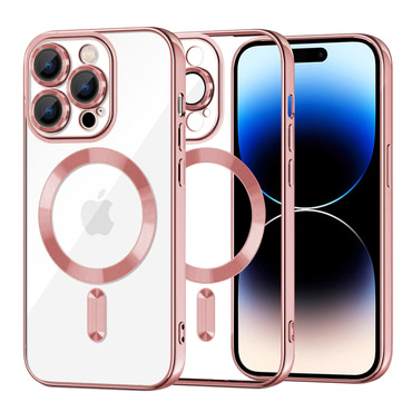 Maskica Techsuit "Luxury Crystal MagSafe" za iPhone 14 Pro - pink