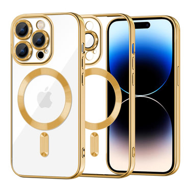 Maskica Techsuit "Luxury Crystal MagSafe" za iPhone 14 Pro - gold