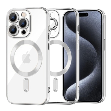 Maskica Techsuit "Luxury Crystal MagSafe" za iPhone 15 Pro - silver