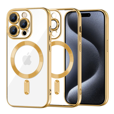 Maskica Techsuit "Luxury Crystal MagSafe" za iPhone 15 Pro - gold