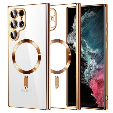 Maskica Techsuit "Luxury Crystal MagSafe" za Samsung Galaxy S22 Ultra - gold