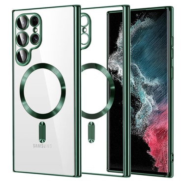 Maskica Techsuit "Luxury Crystal MagSafe" za Samsung Galaxy S22 Ultra - deep green