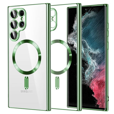 Maskica Techsuit "Luxury Crystal MagSafe" za Samsung Galaxy S22 Ultra - light green