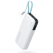 Power bank Cuktech "LPB200N" 20000mAh 45W s ugrađenim kabelom USB-C i Lightning, LED prikazivač - white