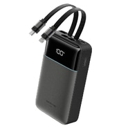 Power bank Cuktech "LPB200NL" 20000mAh s ugrađenim USB-C i Lightning kabelom i zaslonom, 40W - grey