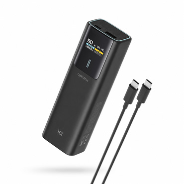 Power bank Cuktech "PB100P" 10000mAh 150W s USB-C kabelom i prikazom - black