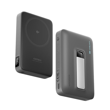 Power bank Cuktech "WPB100" 10000mAh, Qi2 15W, Wired 30W, digitalni prikaz, sklopivi stalak - grey