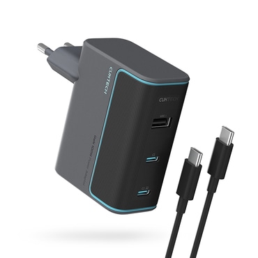 Stolni punjač Cuktech "AD1003EU" 100W, 2x USB-C, USB, GaN - grey