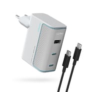 Zidni punjač Cuktech "AD1003EU" 100W, 2x USB-C, USB, GaN tehnologija - white