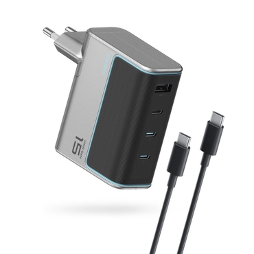 Stolni punjač Cuktech "AD1404UEU" 140W, 3x USB-C, USB, s USB-C kabelom - grey