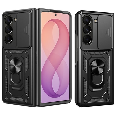 Robusna maska MaX-Armor s obručem, metalnom pločicom i zaštitom zadnjih kamera za Samsung Galaxy Z Fold7 / Fold8 Ultra - black