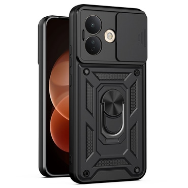Robusna maska MaX-Armor s obručem, metalnom pločicom i zaštitom zadnjih kamera za Xiaomi Redmi Note 17 Pro 5G - black