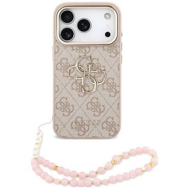 Maskica Guess "Hardcase 4G Classic Logo" s remenom za iPhone 17 Pro Max / 18 Pro Max / 18 Pro Max - pink