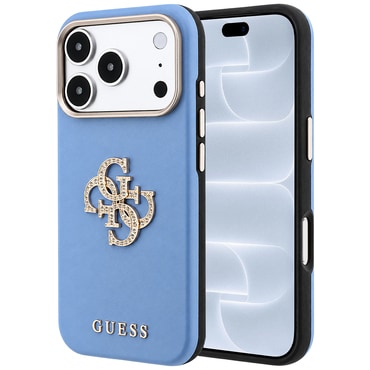 Maskica Guess "Smooth Big Strass Logo" za iPhone 17 Pro / 18 Pro - light blue