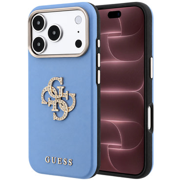 Maskica Guess "Smooth Big Strass Logo" za iPhone 17 Pro Max / 18 Pro Max - light blue