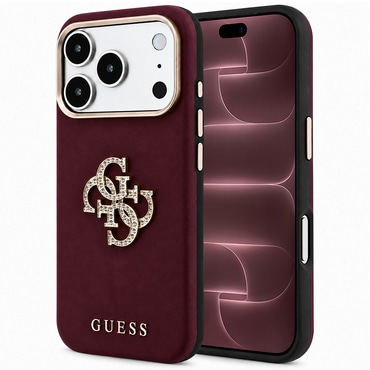 Maskica Guess "Smooth Big Strass Logo" za iPhone 17 Pro Max / 18 Pro Max - burgundy