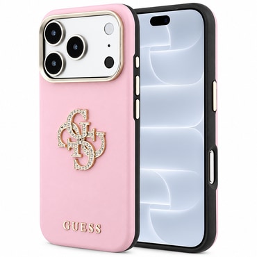 Maskica Guess "Smooth Big Strass Logo" za iPhone 17 Pro / 18 Pro - pink