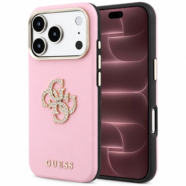 Maskica Guess "Smooth Big Strass Logo" za iPhone 17 Pro Max / 18 Pro Max - pink