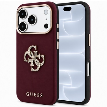 Maskica Guess "Smooth Big Strass Logo" za iPhone 17 Pro / 18 Pro - burgundy