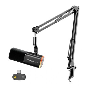 Dinamički mikrofon Maono "PD100WS" USB-C na USB-C, 2.4 GHz bežično, kardioidni uzorak - black