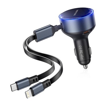 Auto punjač 30W Vention 30W "FFOB0" s USB-C i Lightning kabelom