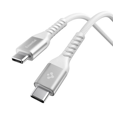 Punjač i podatkovni 100W USB-C na USB-C kabel Spigen "EB10010CCA" - 480Mbps - 1m - white
