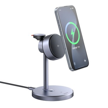 Bežična 22.5W punjač Mcdodo "Black Swan Series" MagSafe Qi2 za iPhone, Apple Watch i slušalice - black