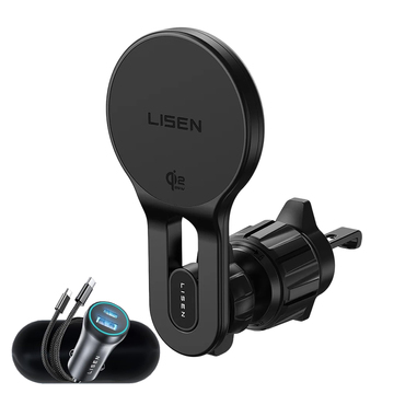 Magnetni automobilski držač Lisen "W704 Pro" s bežičnim punjenjem 25W Qi2.2 - black