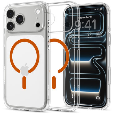 Maska Spigen "Ultra Hybrid Mag" za iPhone 17 Pro / 18 Pro - clear / orange