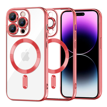 Maskica Techsuit "Luxury Crystal MagSafe" za iPhone 14 Pro Max - red