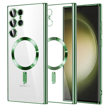 Maskica Techsuit "Luxury Crystal MagSafe" za Samsung Galaxy S23 Ultra - light green