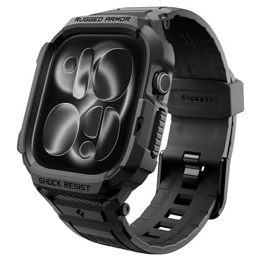 Silikonski remen s maskicom Spigen "Rugged Armor Pro" za Apple Watch 12 42mm - matte black