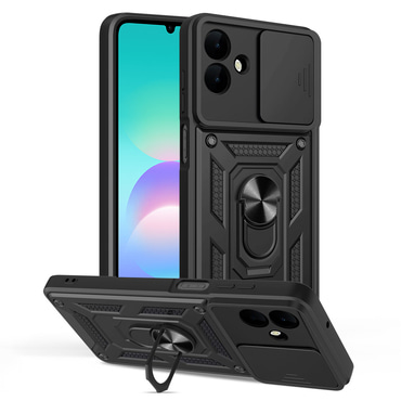 Robusna maska MaX-Armor s obručem, metalnom pločicom i zaštitom zadnjih kamera za Samsung Galaxy A08 4G / A07 - army black