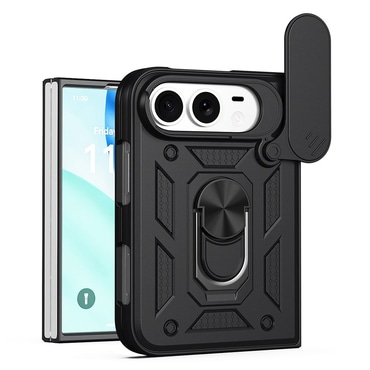 Robusna maska MaX-Armor s obručem, metalnom pločicom i zaštitom zadnjih kamera za iPhone Duo - army black