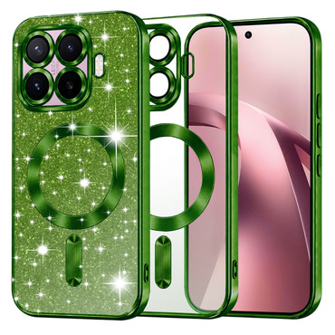 TPU gel maskica Techsuit "Luxury Glitter MagSafe" za Xiaomi 17T - deep green