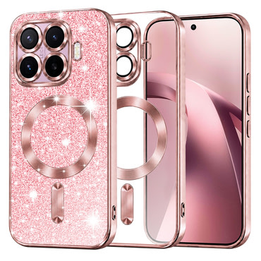 TPU gel maskica Techsuit "Luxury Glitter MagSafe" za Xiaomi 17T - rose gold