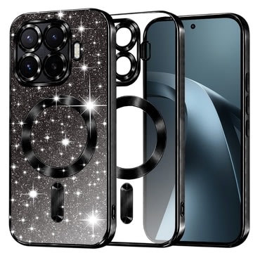 TPU gel maskica Techsuit "Luxury Glitter MagSafe" za Xiaomi 17T Pro - black