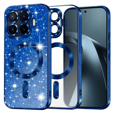 TPU gel maskica Techsuit "Luxury Glitter MagSafe" za Xiaomi 17T Pro - deep blue