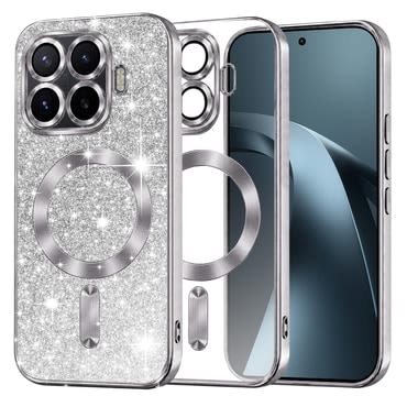 TPU gel maskica Techsuit "Luxury Glitter MagSafe" za Xiaomi 17T Pro - silver
