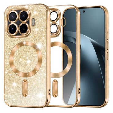 TPU gel maskica Techsuit "Luxury Glitter MagSafe" za Xiaomi 17T Pro - gold