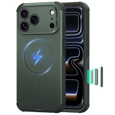 Hibridna maska ESR "Cyber HaloLock" za iPhone 17 Pro / 18 Pro - olive green