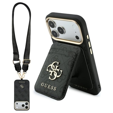 Maskica Guess "Hardcase 4G Cardslot and Big Strap MagSafe" za iPhone 17 Pro / 18 Pro - black