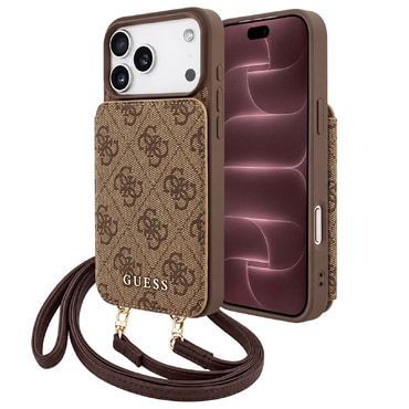 Maskica Guess "Hardcase 4G Crossbody Cardslot" za iPhone 17 Pro Max / 18 Pro Max - brown