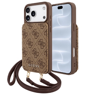 Maskica Guess "Hardcase 4G Crossbody Cardslot" za iPhone 17 Pro / 18 Pro - brown