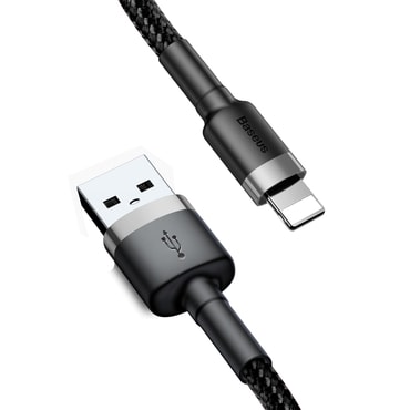 Punjač i podatkovni USB-A na Lightning kabel Baseus "Cafule CALKLF-CG1" - 480Mbps - 2m - gray black