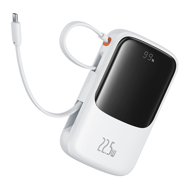 Power bank Baseus "Qpow Pro Plus" 10000mAh 22.5W s Lightning, 2x USB-C i USB - white