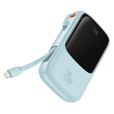 Power bank Baseus "Qpow Pro (PPQD030003)" 20000mAh 20W s USB-C i Lightning kabelom - blue